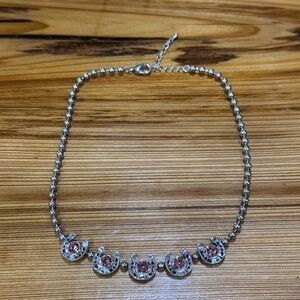 Montana Silversmith horseshoe Necklace with Pink Stones - Women Jewelry